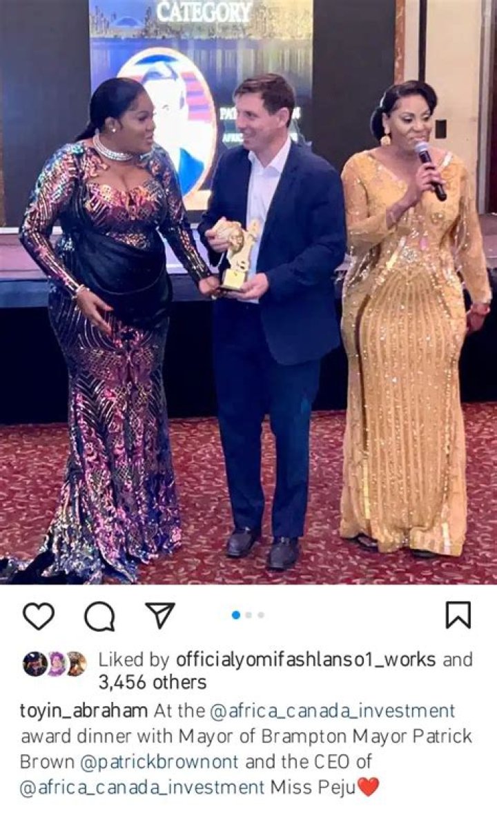 
Congratulations pour in as Toyin Abraham bags international award 
