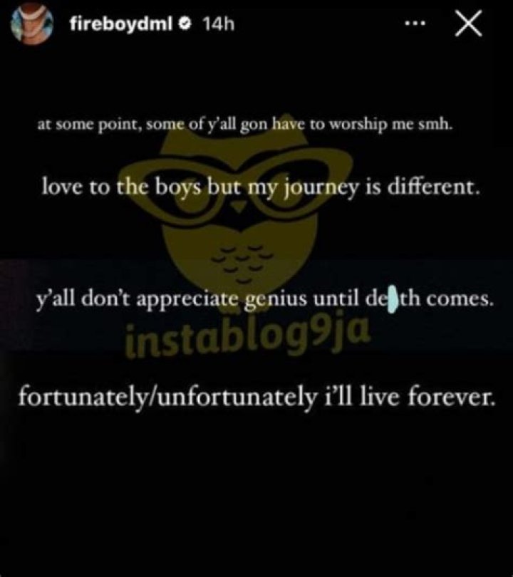 
Everyone Will End Up Worshipping Me – Fireboy Declares 